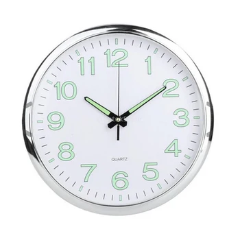 12-дюймовые люминесцентные минималистичные настенные часы Современного дизайна, Белый кварц, Простые светящиеся подвесные часы, украшение спальни, гостиной.