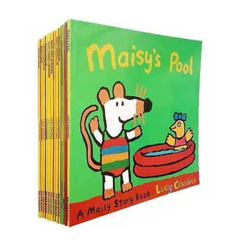 12 книг / набор, сумка для плавания Maisy, волновые мыши, английская книжка с картинками, детская книжка с рассказами, книжка с наклейками, тренировка IQ EQ