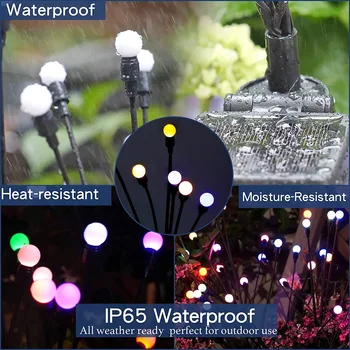 2 шт. Светодиодные солнечные фонари Firefly, водонепроницаемые фонари для газонов и заземления, садовое украшение, наружное освещение