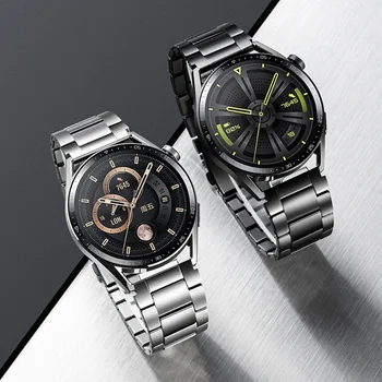 22-мм ремешок из чистого титана для Huawei Watch GT3 Pro/3/4/ GT 2 Pro 46-мм металлический браслет Samsung Galaxy Watch 3/ Gear S3 для Amazfit GTR