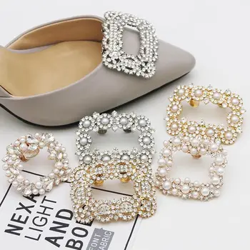 2шт Сменных женских модных украшений для обуви на высоком каблуке, блестящий декоративный зажим для обуви со стразами, очаровательная пряжка для невесты