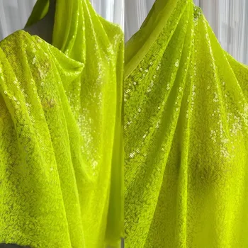 3 мм травянисто-зеленый люминофорный волшебный порошок, ткань с синими блестками, ткань из бисера, ткань для съемки, ткань для одежды