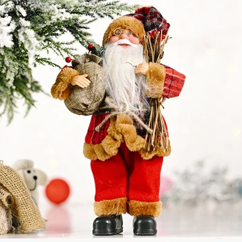 30 см Высокое Качество Рождественский Стоячий Санта-Клаус Украшение Домашнего Бара Украшения 2021 Рождественская Кукла Натальный Подарок Малышу 2023 Новый Год Ноэль