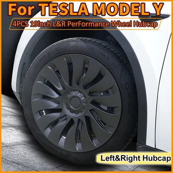 4ШТ 19-Дюймовый Колпачок Ступицы для Tesla Model Y 2023 Замена Ступицы Колеса Правая и Левая Ступица Полная Крышка Обода Аксессуары