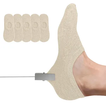 5 Пар повседневных носков для мужчин и женщин с нескользящими силиконовыми однотонными носками, носки-лодочки, вязаные эластичные носки для женщин