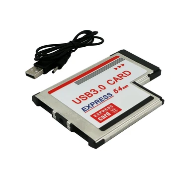 54 мм к USB 3.0 X 2 порта Expresscard PCI-E к USB адаптер конвертер Express Card Металл + пластик Подходит для ноутбука