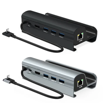 6 в 1 концентратор USB3.0, адаптер Type-C, док-станция, совместимая с HDMI2.0 гигабитной локальной сетью