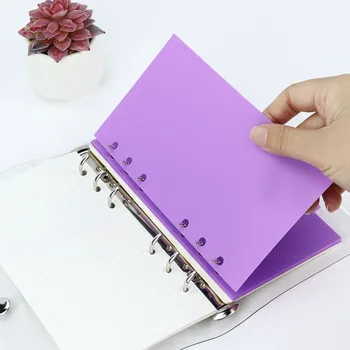 6шт Прозрачные Розово-фиолетовые карманы для переплета A6, Папки для переплета, Разделитель страниц, Водонепроницаемая сумка для документов из ПВХ-листов
