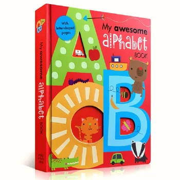 My Awesome Alphabet Book ABC оригинальные английские настольные книги Baby kids learning обучающая книга слов с буквами в форме 56 страниц
