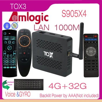 TOX3 Amlogic S905X4 Android 11 Smart TV Box Четырехъядерный 4 ГБ 32 ГБ 1000 М LAN 2,4 G 5G Двойной Wifi BT4.1 4K HDR