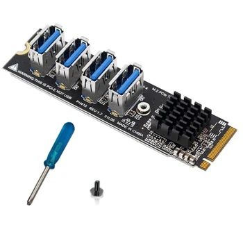 USB 3.0 PCI-E Riser Card M.2 для PCIE Extender Riser Adapter Card 4 Порта PCI-Extender Adapter Card