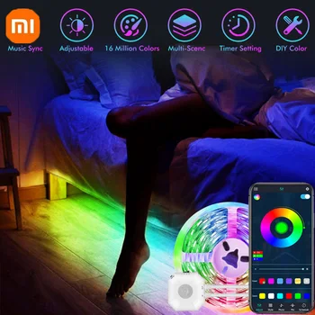 Xiaomi 3M 54Led Strip Lights, ночник с датчиком движения, USB-разъем, умная Rgb-лампа для настенной комнаты, кухонного шкафа, декора спальни