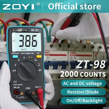 ZOYI ZT98 Цифровой мультиметр Амперметр Вольтметр Частота сопротивления измеритель подсветки напряжение Частота диодов ZT98