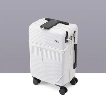 Багаж Универсальный чемодан на колесиках с передним отверстием, 24-дюймовым ящиком для пароля, застежкой-молнией для посадки, легкие сумки для путешествий