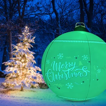 Большой надувной Рождественский шар из ПВХ с подсветкой и перезаряжаемым светодиодным пультом дистанционного управления Наружный декоративный Рождественский шар