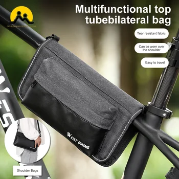 Водонепроницаемая велосипедная сумка Многофункциональная велосипедная верхняя трубка Двусторонняя сумка наплечные сумки MTB Moutain Дорожная Велосипедная сумка для хранения принадлежностей