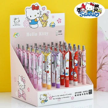 Горячая Мультяшная Гелевая ручка Sanrio Hello Kitty Kawaii Канцелярские принадлежности 0,5 Студенческая ручка для печати Школьные Канцелярские принадлежности Подарочные ручки в штучной упаковке