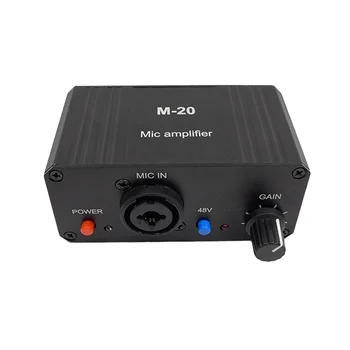 Динамический микрофон, конденсаторный усилитель микрофона M-20 для динамической звуковой карты, аудио динамика, фантомное питание 48 В
