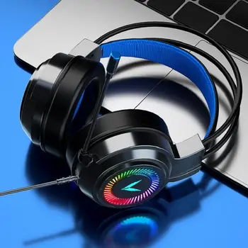 Игровые гарнитуры Gamer Headphone 7.1 Объемный звук Стерео Проводные наушники USB микрофон Красочная подсветка для игровой гарнитуры для ПК PS4, ноутбука