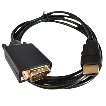 Кабель-конвертер длиной 1,8 м с чипом, кабель-адаптер для дисплея 1080p, антикоррозийный, Подключи и играй, подключающий проектор, совместимый с HDMI, к VGA