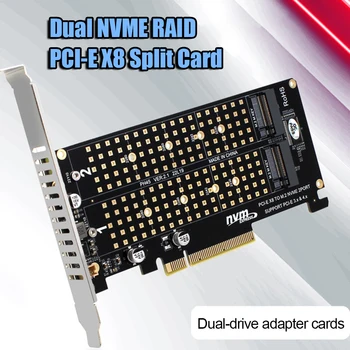 Карта расширения PCIEX8 для NVME M.2 MKEY 2 Порта Адаптер расширения RAID-массива Материнская плата 2x32 Гбит/с SATA M.2 SSD Разделенная карта PCIE