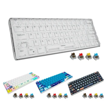 Компьютерная клавиатура с 61 клавишей с возможностью горячей замены, беспроводная/проводная клавиатура 2.4G, совместимая с Bluetooth, 3 режима работы, комплект клавиатуры для ПК