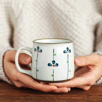 Креативные керамические кружки Кофейные чашки Послеобеденный Элегантный и чистый сельский чай Кофейная чашка Итальянская кружка для эспрессо