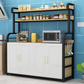 Кухонные шкафы из скандинавского дерева Многофункциональные принадлежности для шкафов Современная кухонная мебель Бытовая стойка для хранения от пола до потолка