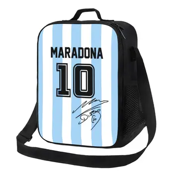 Легенда аргентинского футбола Диего Марадона D10s Портативные ланч-боксы для женщин, водонепроницаемый термоохладитель, сумка для ланча с пищевой изоляцией.