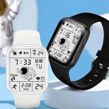 Модные студенческие электронные часы с циферблатом астронавта, календарь, светящиеся ручные часы, Спортивные Цифровые наручные часы для молодежи на открытом воздухе