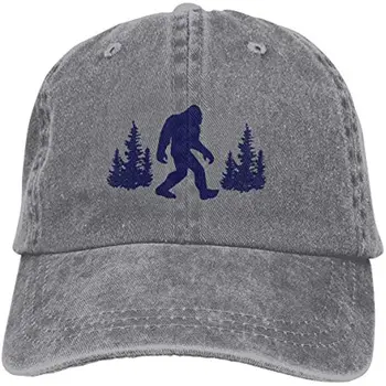 Мужская Женская Шляпа Bigfoot Sasquatch Dad Hat Винтажная Выстиранная Регулируемая Бейсболка Four Seasons Повседневная Джинсовая одежда для взрослых Унисекс