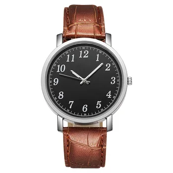 Мужские модные дизайнерские кожаные часы с цифровым кварцевым механизмом, мужские часы в подарок Часы Мужские Relogio Masculino Montre Homme New