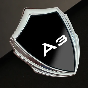 Наклейка на автомобиль, эмблема в 3D стиле, наклейка для отделки кузова, Наклейка на значок, аксессуары для интерьера, металлическая наклейка на автомобиль для Audi A1 A3 A4