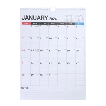 Настенный календарь, долговечный 2023 2024, ежемесячный подвесной календарь для офиса и дома, прочный и практичный планировщик, прямая поставка