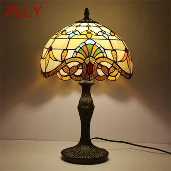 Настольная лампа PLLY Tiffany, светодиодные настольные прикроватные лампы из винтажного цветного стекла, Модный декор для дома, гостиной, спальни, Отеля