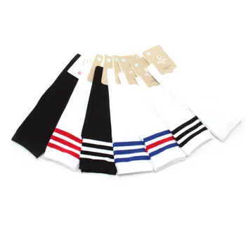 Новые три синих, красных, черных, белых разноцветных полоски, женские носки в японском стиле длиной выше колена, женская одежда 3 шт./лот