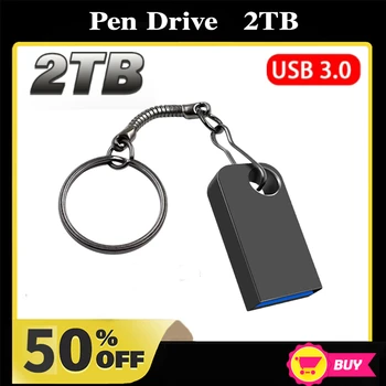 НОВЫЙ USB Флэш-Накопитель 2 ТБ Pen Drive Pendrive Флешка 2 ТБ Металлический U-Диск Memoria Cel Usb 3.0 Stick Подарок Для Телефона/ПК/ Автомобиля/ ТЕЛЕВИЗОРА С Бесплатным Логотипом