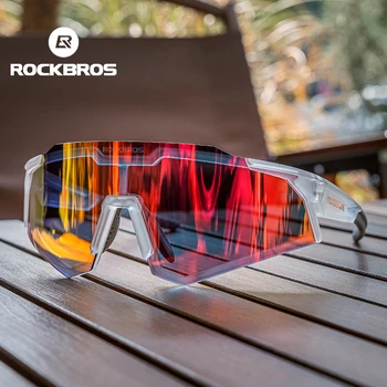 Официальные Фотохромные Велосипедные очки Rockbros с поляризацией, регулируемой опорой для носа, оправа для близорукости, Солнцезащитные очки, Выпученные глаза