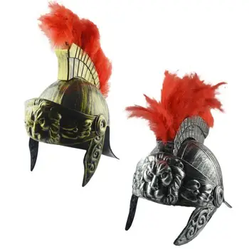 Пластиковый шлем-шляпа Средневековый древнеримский винтажный шлем с львиным пером