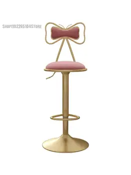 Подъемник для барного кресла, вращающаяся спинка, креативный скандинавский стульчик для кормления, Легкий роскошный барный стул, сетка, Красный Простой табурет для стойки регистрации