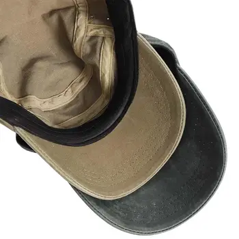Регулируемая однотонная солнцезащитная винтажная мужская плоская шляпа Мужская армейская кепка из полиэстера