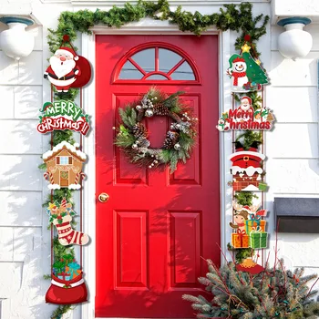 Рождественский декоративный дверной подвесной баннер Европа и Америка С Рождеством Христовым Украшение дома Двустишие Дверной занавес
