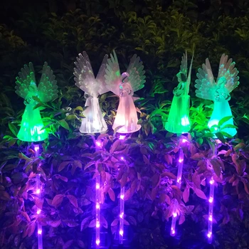 Садовые колья Solar Angel, газонные фонари, наружные декоративные фонари Solar Angel, светодиодные солнечные фонари с изменением цвета для сада на кладбище