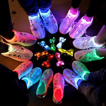 Светодиодные Шнурки для спортивной обуви Светящиеся Шнурки Для обуви Светятся В Темноте Шнурки Для обуви Загораются Шнурки Для обуви Ленивые Шнурки Для обуви Сувениры для Свадебной вечеринки