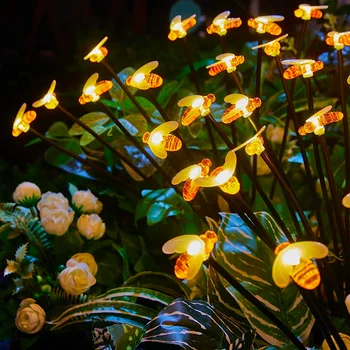 Светодиодный Открытый Солнечный Водонепроницаемый Светильник Firefly Lamp New Home Solar Christmas Year Floor Garden Sway Lawn Light Lights Butterfly Decoration