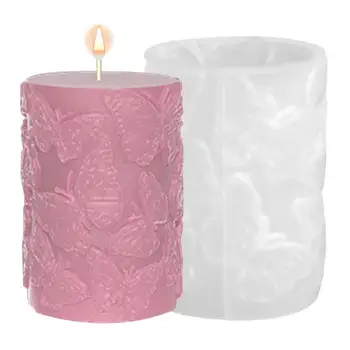 Силиконовые цилиндрические формы для свечей Романтическая рельефная форма в цилиндре, домашняя декоративная форма для поделок, изготовления свечей, фруктового мороженого