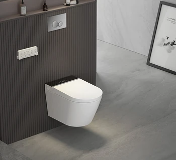 Современный скрытый настенный умный туалет с бачком прямого смыва с дистанционным управлением для туалета в ванной комнате smart toilet