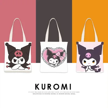Холщовая сумка Sanrio Kuromi Cinnamoroll, студенческая портативная сумка для документов формата А4, Детские Приятные подарки, Учебная сумка, детские сумки Kawaii