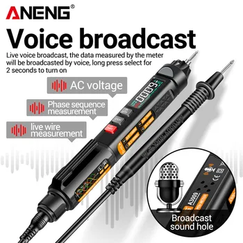 Цифровой Мультиметр ANENG A3009 Pen Smart Voice Broadcast Tester Meter Multimetro AC DC Voltage Профессиональные Тестовые Мультиметры