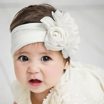 Эластичная повязка на голову с розами для новорожденных Девочек, набор головных уборов